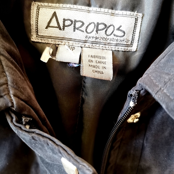 APROPOS black car coat faux suede feel - Picture 6 of 10